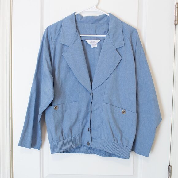 Minimalist VTG Blair Light Jacket Blue Collar Pocket Workwear Sz 8 | True Summer - Picture 1 of 6